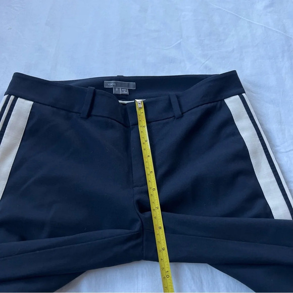 Vince Side Stripe Stretch Wool Trouser Pants Navy Blue 9919 - Picture 9 of 11